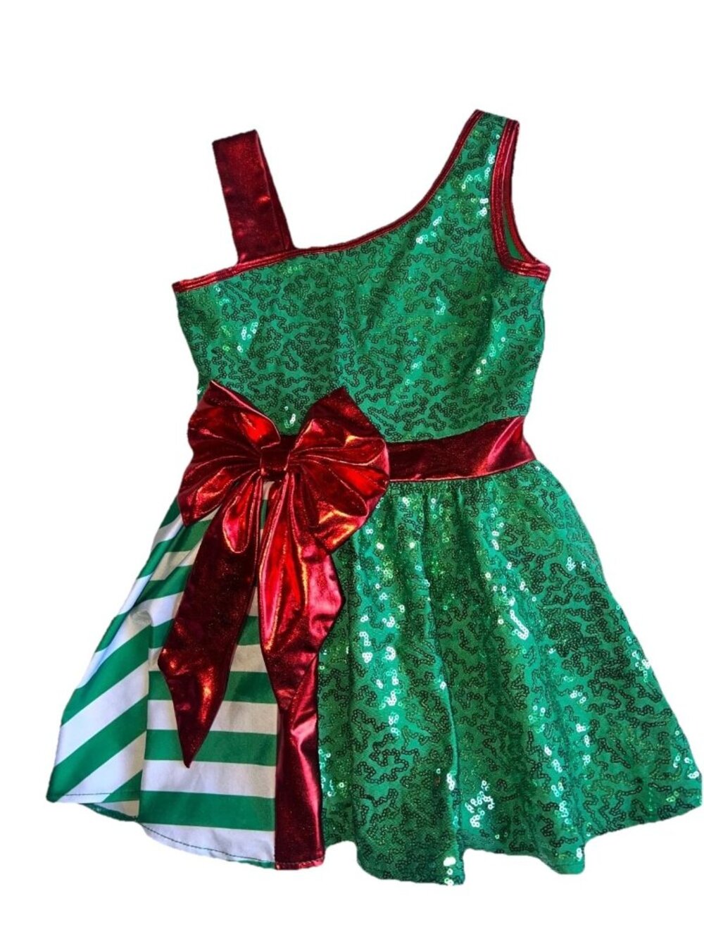 iEFiEL girls dress size 6 Christmas green red tutu sparkle bow ballerina